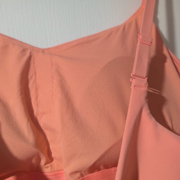 Athleta | Elation V-Neck Longline Sports Bra D-DD In Coral Orange - Picture 13 of 16
